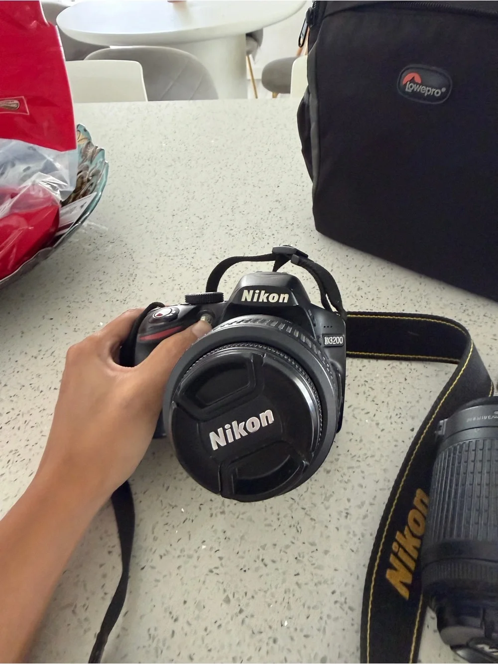 Nikon D3200 Black Camera Kit with Two Black Lenses and Carry Bag